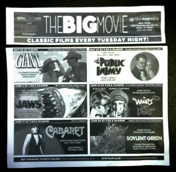 Uptown Dallas Magnolia Theatre Screens Classic Films Tuesday Nights in West Village 75204 TX. My thoughts here: http://goo.gl/E0rrR7